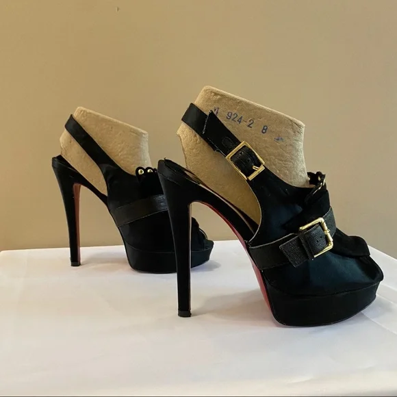 Christian Louboutin Black Heels with Gold Accents - Picture 6 of 11